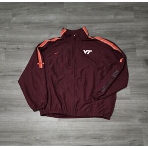 Vintage Nike Jacket Mens 2XL Maroon Virginia Tech‎ Hokies Windbreaker Y2K